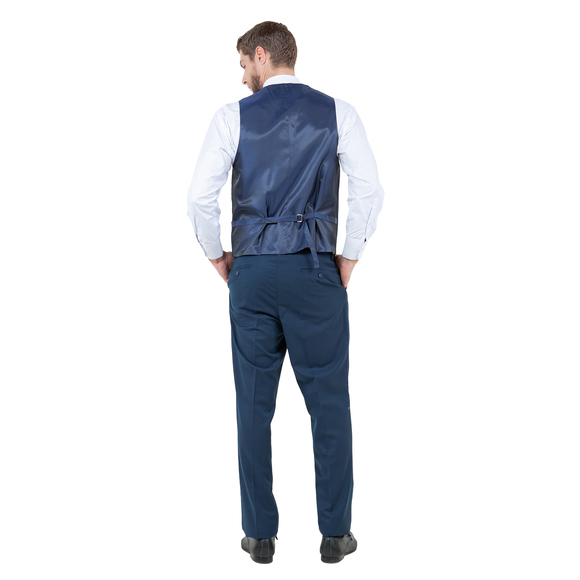 Modern Fit 3pc Wool Mens Suit Set by ZeGarie, Indigo - Picture 2 of 6